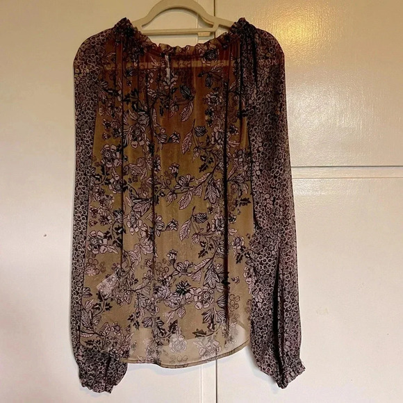 Free People Hendrix Olive Green Long Sleeve Blouse Top Size Small - Picture 2 of 12